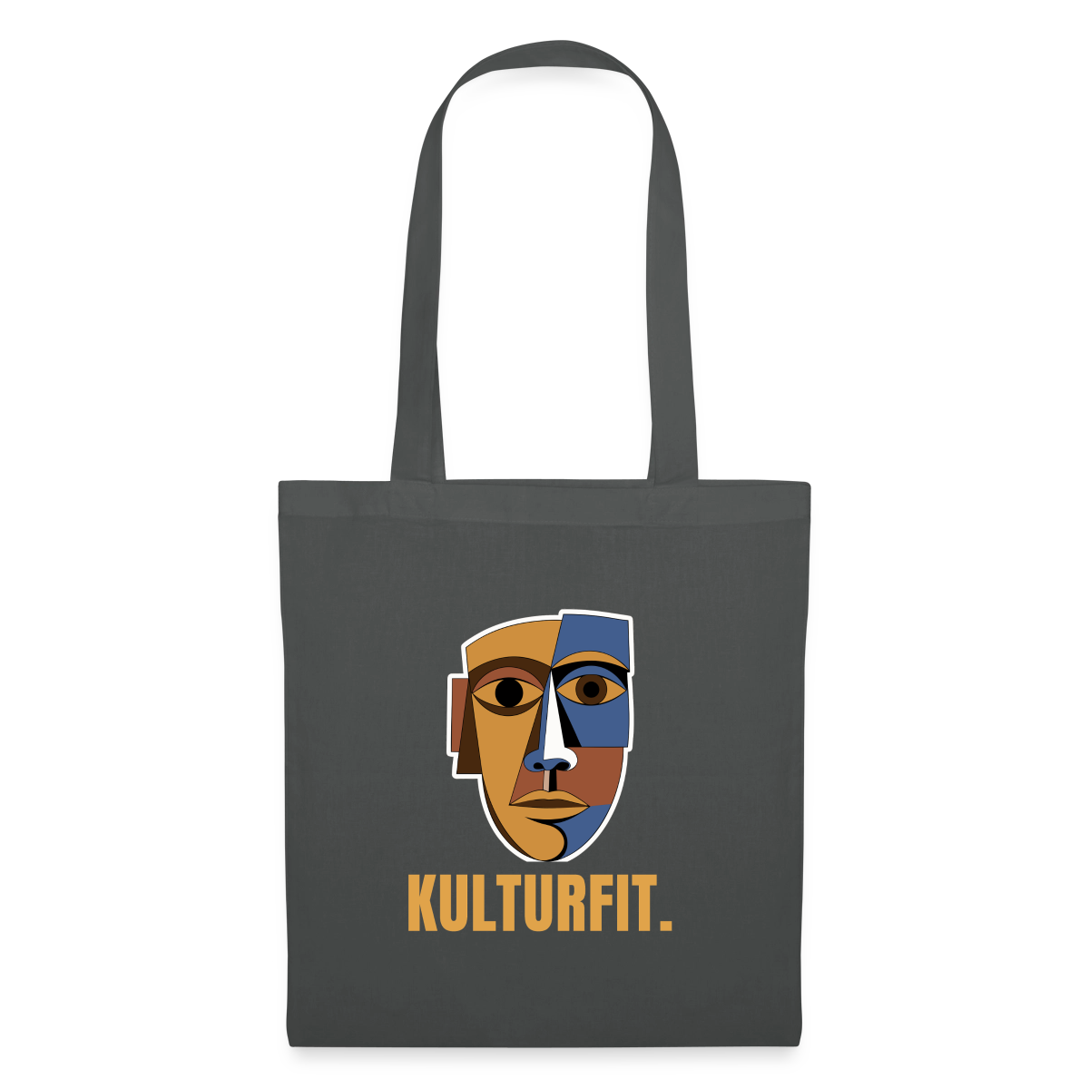 Kulturfit. Kubismus-Motiv Stoffbeutel, Farbe Graphite