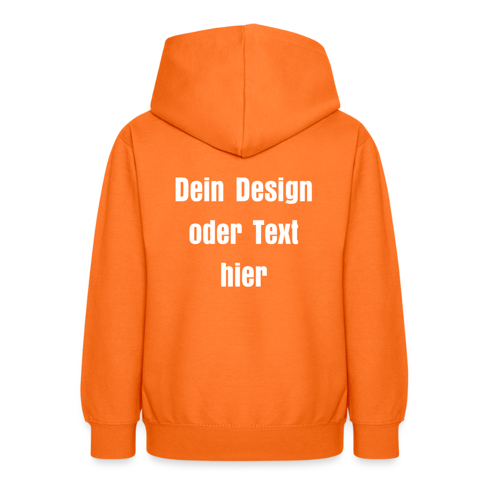 Teenager Hoodie - personalisierbare Vorder- und Rückseite - Orange