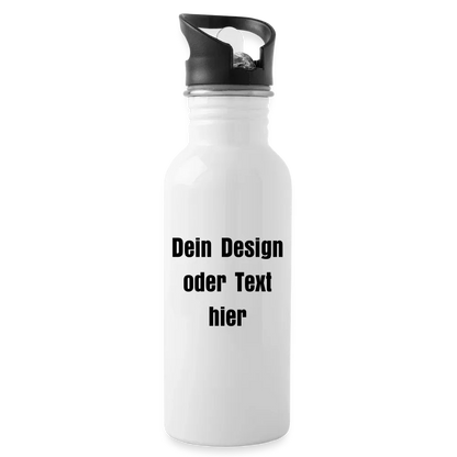 Trinkflasche Edelstahl 600 ml - personalisierbar - Weiß