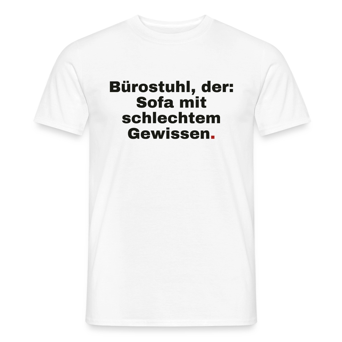 Bürostuhl, der Motiv-T-Shirt für Männer, Farbe Weiß