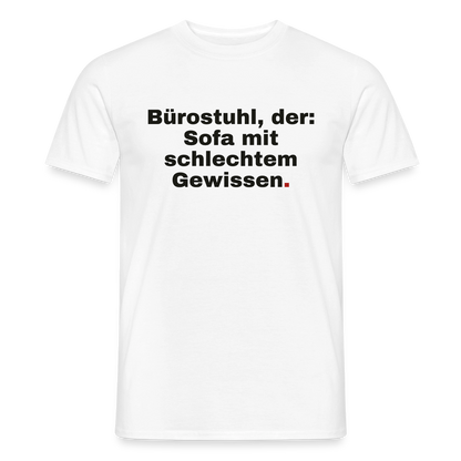 Bürostuhl, der Motiv-T-Shirt für Männer, Farbe Weiß