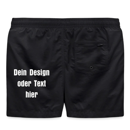 Badeshorts - personalisierbare Vorder- und Rückseite - Schwarz