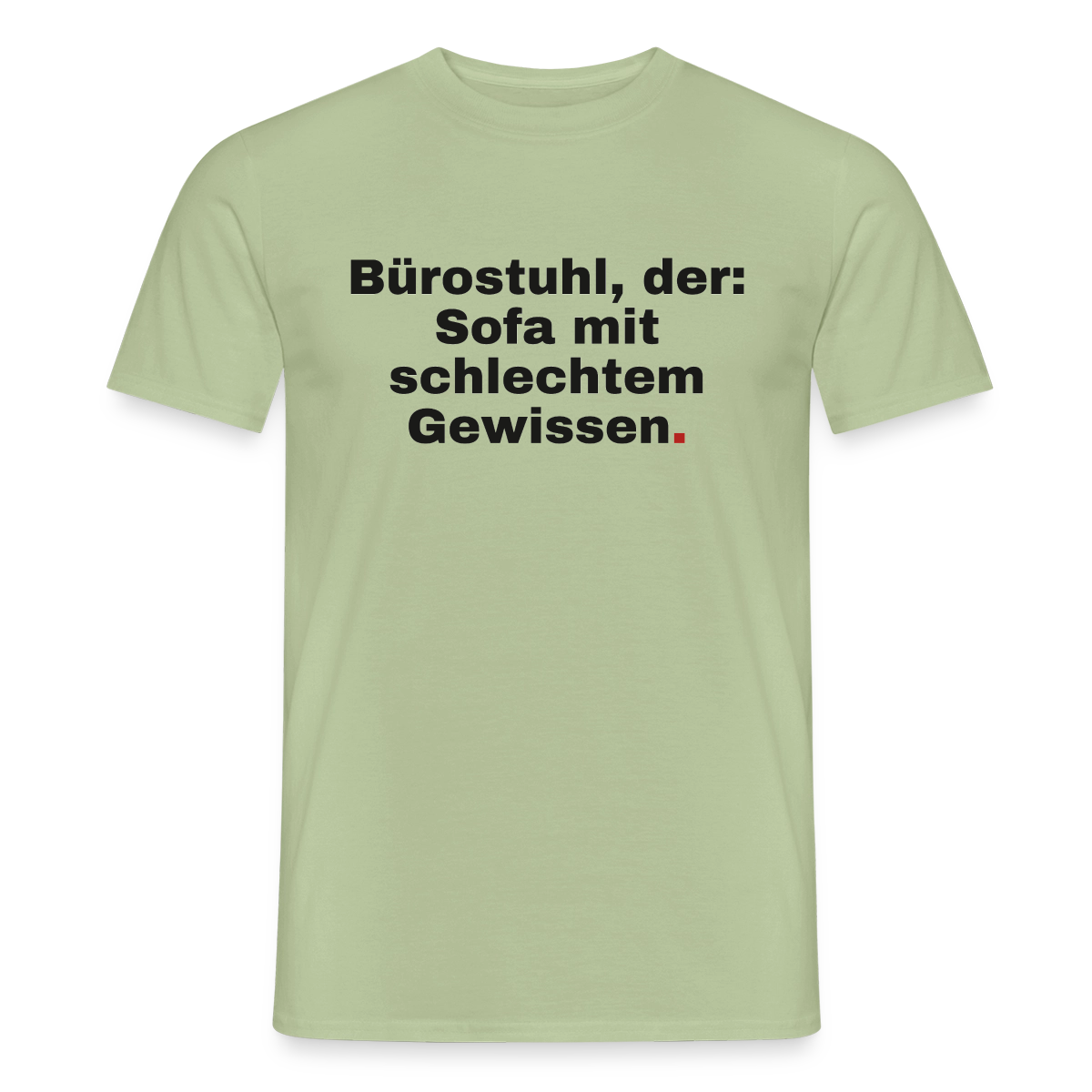 Bürostuhl, der Motiv-T-Shirt für Männer, Farbe Sage