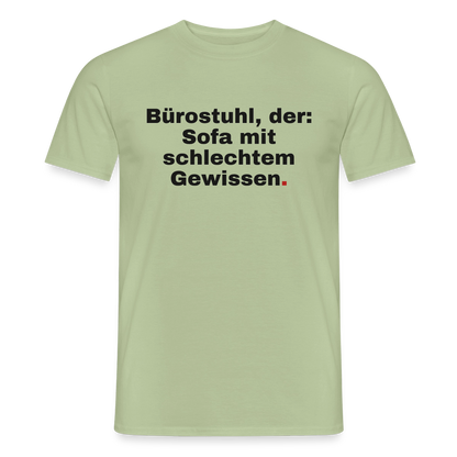 Bürostuhl, der Motiv-T-Shirt für Männer, Farbe Sage