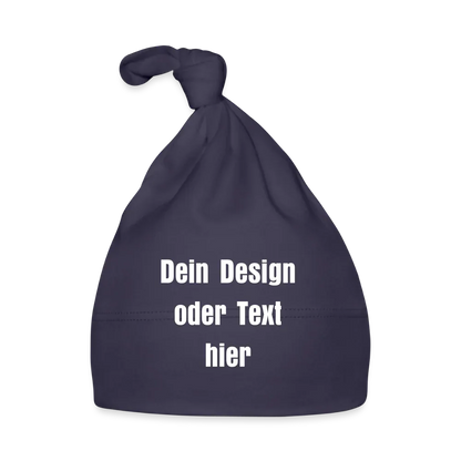 Elastische Baby Mütze 100% Baumwolle - personalisierbar - Navy