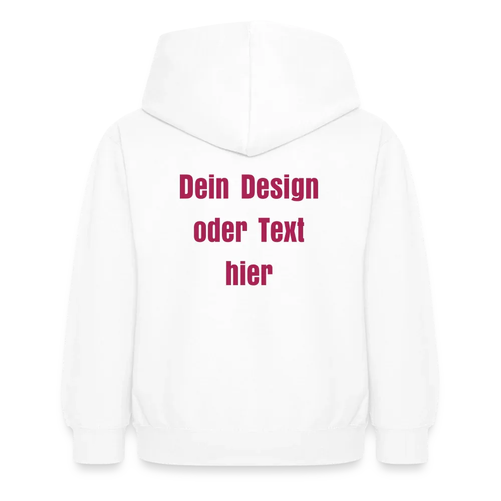 Kinder Hoodie - personalisierbare Vorder- und Rückseite - Weiß