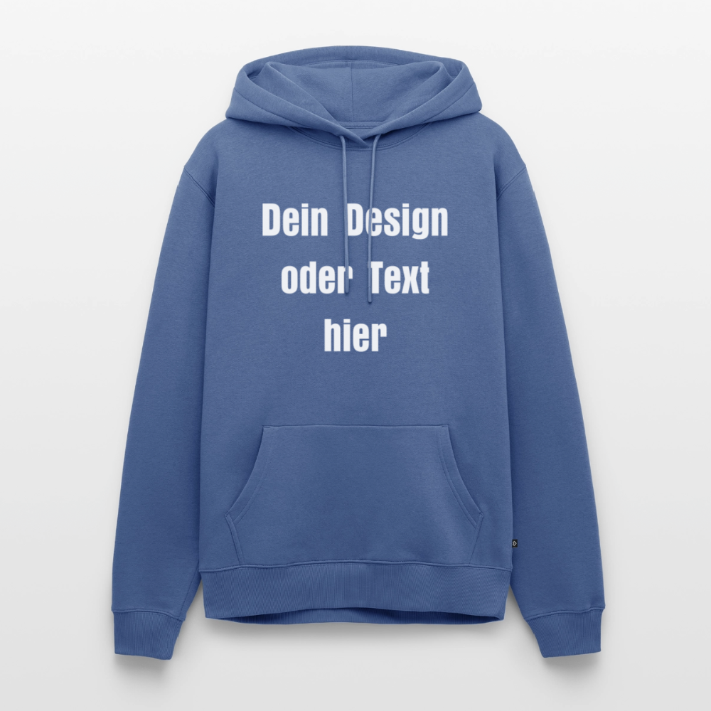 Männer Premium Hoodie - personalisierbare Vorder- und Rückseite - Taubenblau