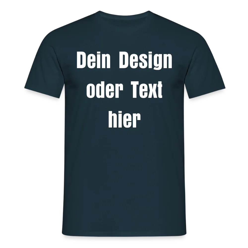 Männer T-Shirt - personalisierbare Vorder- und Rückseite - Navy