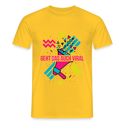 Geht das auch viral? Memphis-Motiv Motiv-T-Shirt für Männer, Farbe Gelb