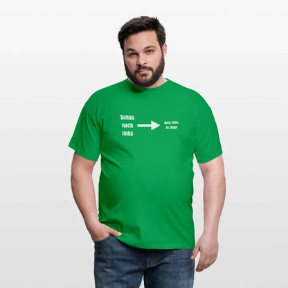 "Schau nach links" Motiv-T-Shirt für Männer - Kelly Green
