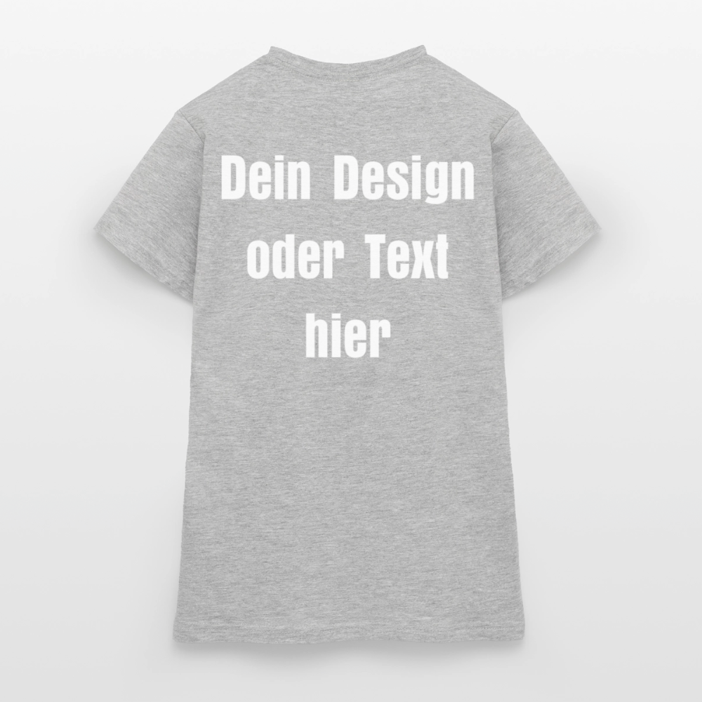 Frauen T-Shirt - personalisierbare Vorder- und Rückseite - Grau meliert