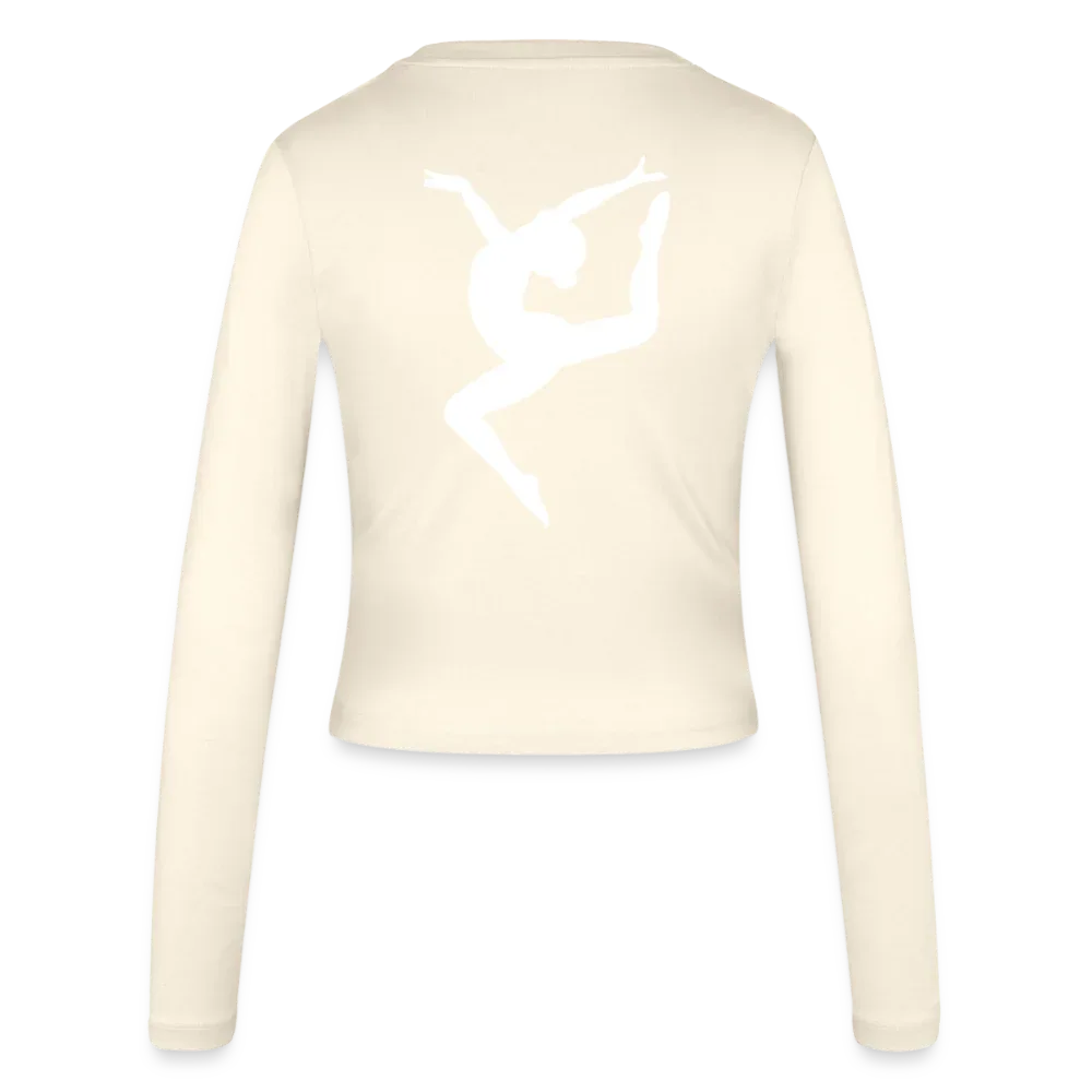 Frauen Slim Fit Langarmshirt - personalisierbare Vorder- und Rückseite - Creme