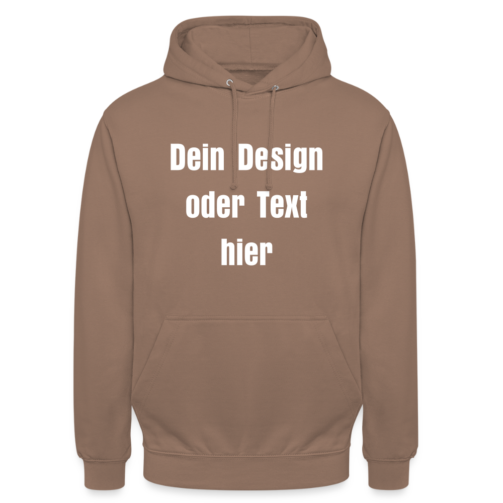 Unisex Hoodie - personalisierbare Vorder- und Rückseite - Mokka