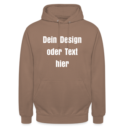 Unisex Hoodie - personalisierbare Vorder- und Rückseite - Mokka