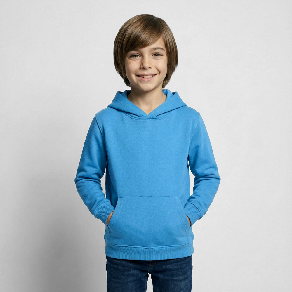 Kinder Hoodie - personalisierbare Vorder- und Rückseite - Meeresblau