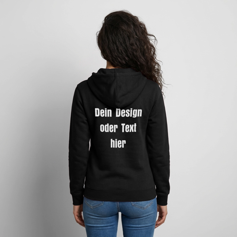 Unisex Kapuzenjacke - personalisierbare Vorder- und Rückseite - Schwarz
