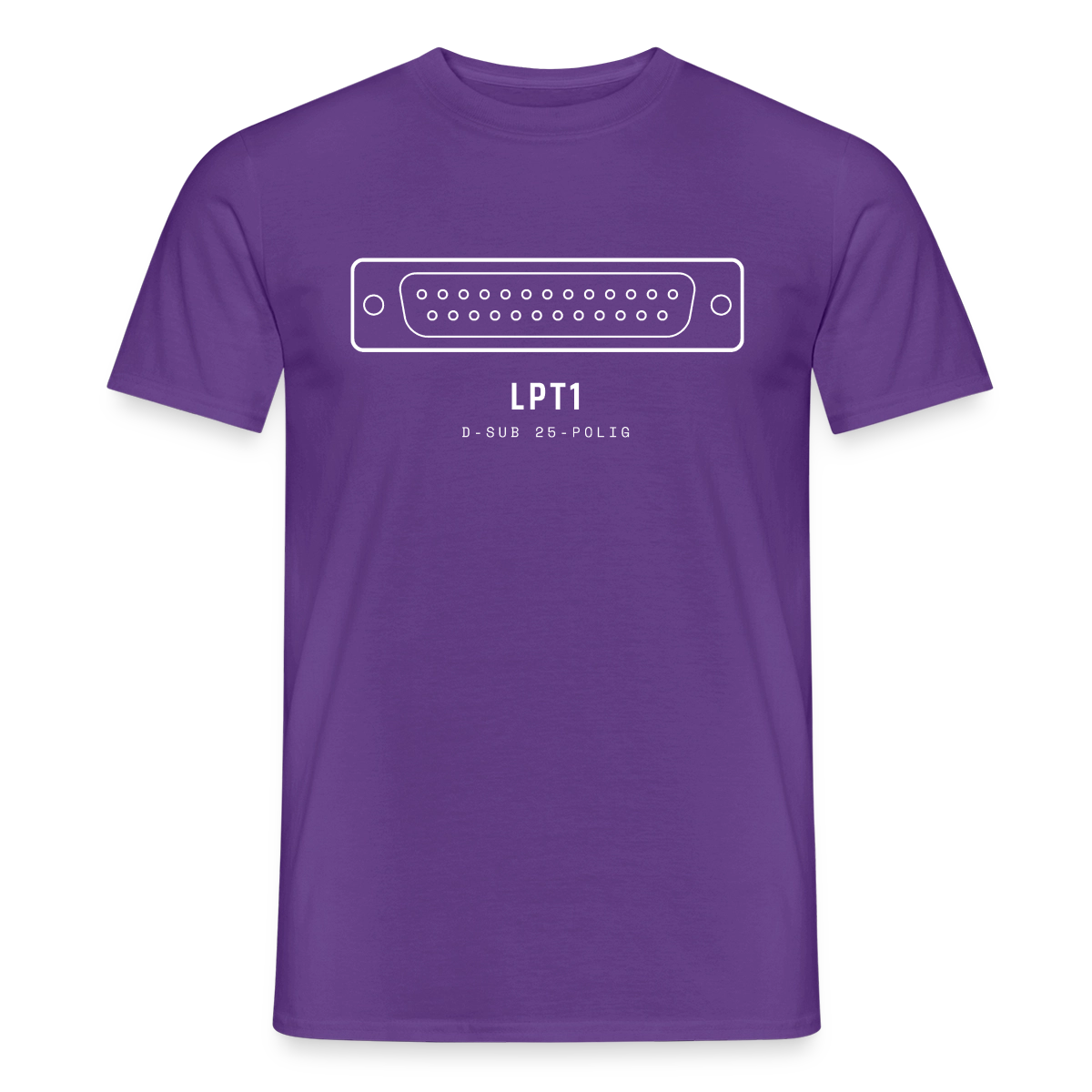 "LPT1, D-Sub 25-polig" Motiv-T-Shirt für Männer, Farbe Lila