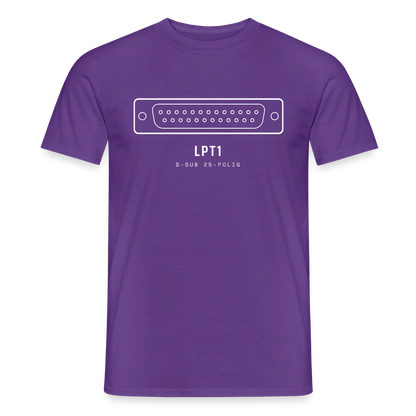 "LPT1, D-Sub 25-polig" Motiv-T-Shirt für Männer, Farbe Lila
