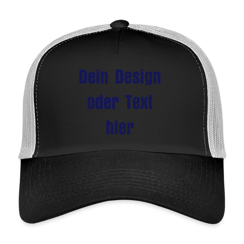 Trucker Cap - personalisierbar - Schwarz/Steingrau
