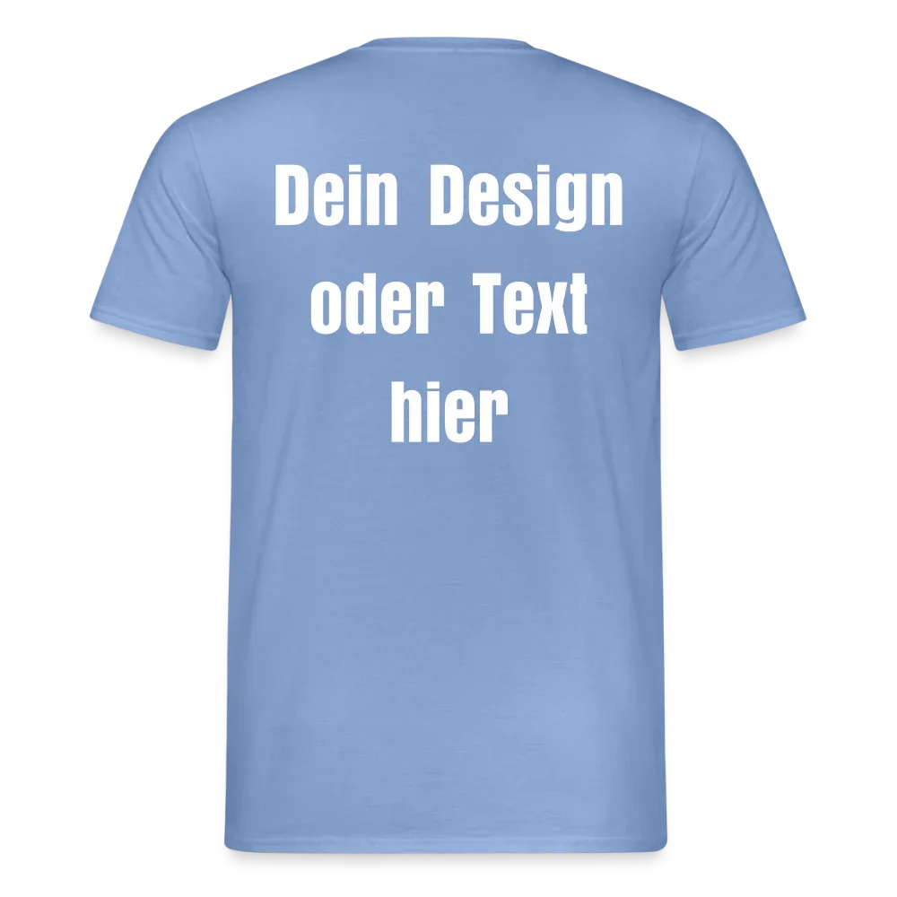 Männer T-Shirt - personalisierbare Vorder- und Rückseite - Carolina Blue