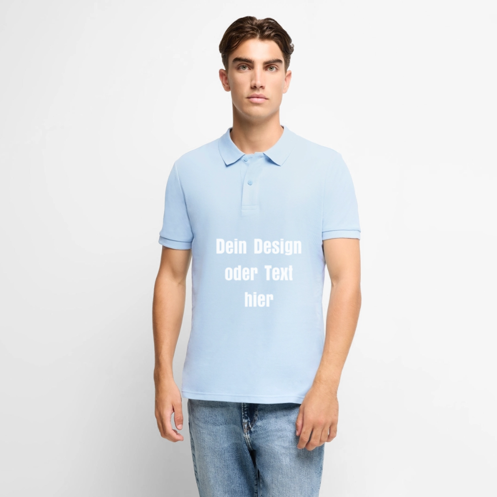 Männer Premium Bio Polo Shirt - personalisierbar - Hellblau