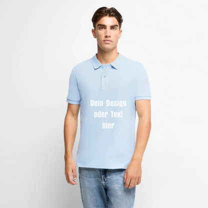 Männer Premium Bio Polo Shirt - personalisierbar - Hellblau