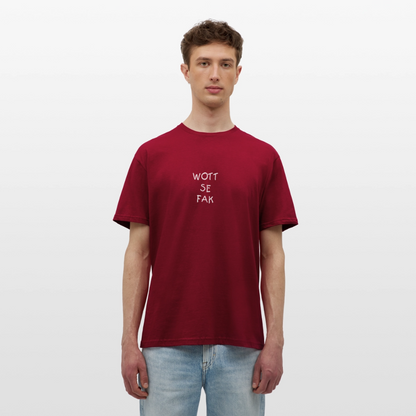 "WOTT SE FAK" Motiv-T-Shirt für Männer - Ziegelrot