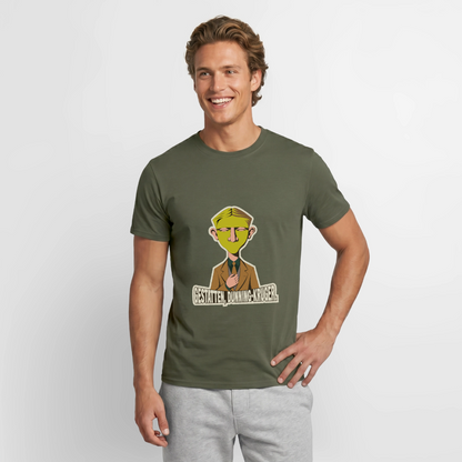 "Gestatten, Dunning-Kruger. Neue-Sachlichkeit-Motiv" Motiv-T-Shirt für Männer, Farbe Militärgrün