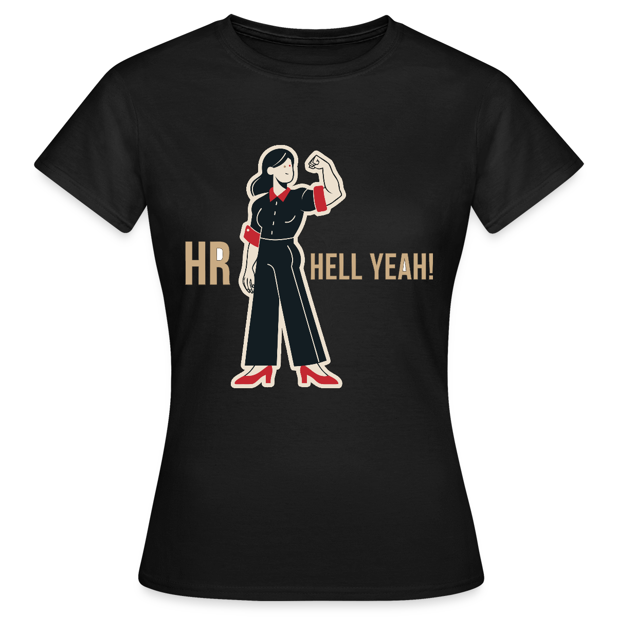 HR. Hell yeah! Motiv-T-Shirt für Frauen, Farbe Schwarz