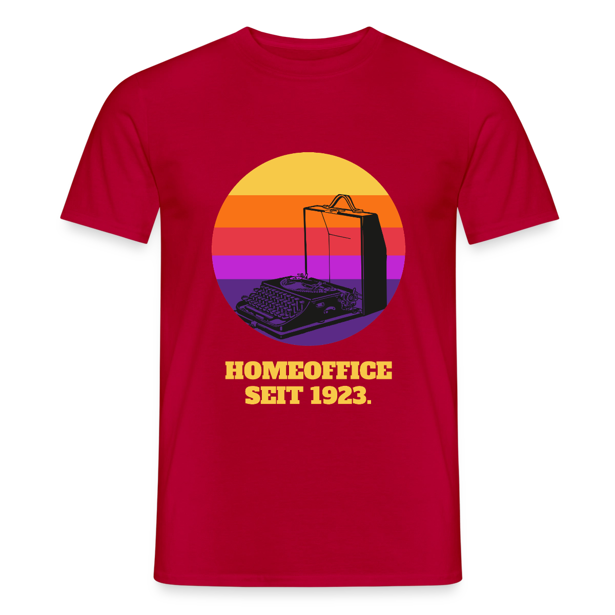 Homeoffice seit 1923 Motiv-T-Shirt für Männer, Farbe Rot