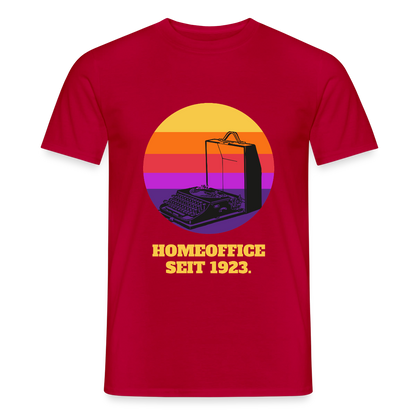 Homeoffice seit 1923 Motiv-T-Shirt für Männer, Farbe Rot
