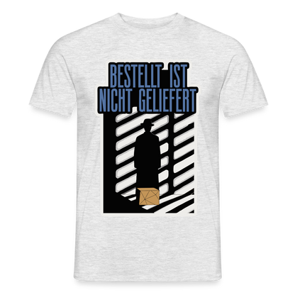 "Bestellt ist nicht geliefert. Film-noir-Motiv" Motiv-T-Shirt für Männer, Farbe Grau meliert