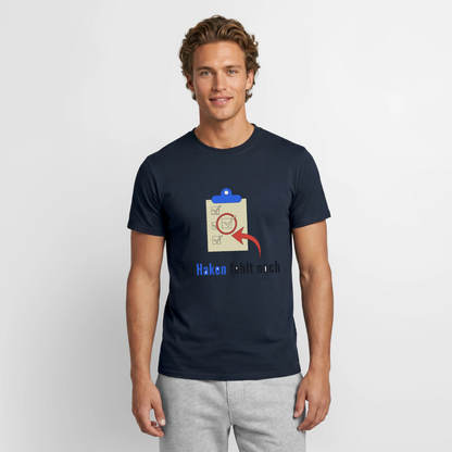 "Ein Haken fehlt noch." Motiv-T-Shirt für Männer, Farbe Navy
