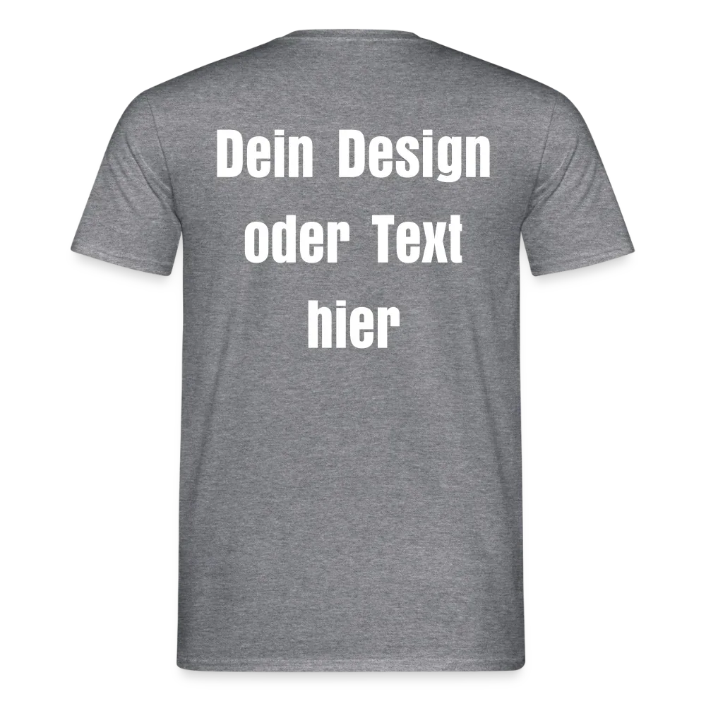 Männer T-Shirt - personalisierbare Vorder- und Rückseite - Graphit meliert
