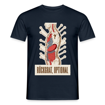 Rückgrat, optional. Anatomie-Motiv Motiv-T-Shirt für Männer, Farbe Navy