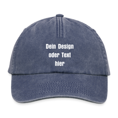 Vintage Dad Hat / Baseball Cap (100% Baumwolle) – personalisierbar - Vintage Denim