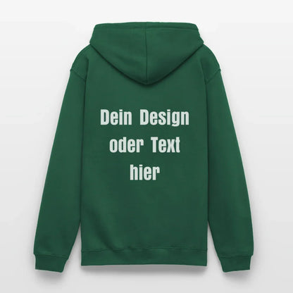 Unisex Hoodie - personalisierbare Vorder- und Rückseite - Flaschengrün