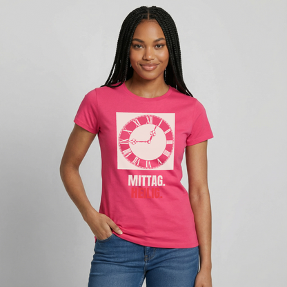 "Mittag. Heilig." Motiv-T-Shirt für Frauen, Farbe Azalea