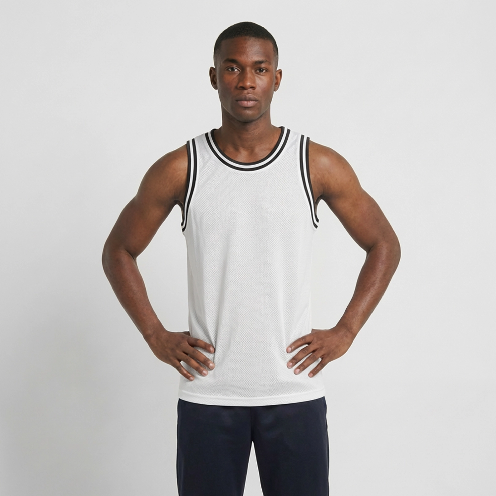 Männer Basketball-Trikot - personalisierbar - Weiß/Schwarz