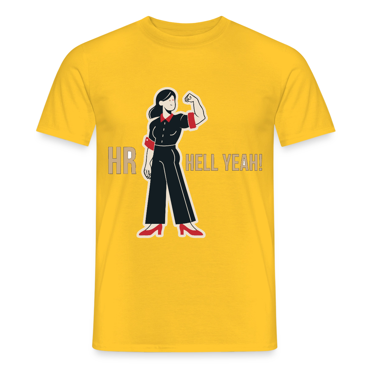 HR. Hell yeah! Motiv-T-Shirt für Männer, Farbe Gelb
