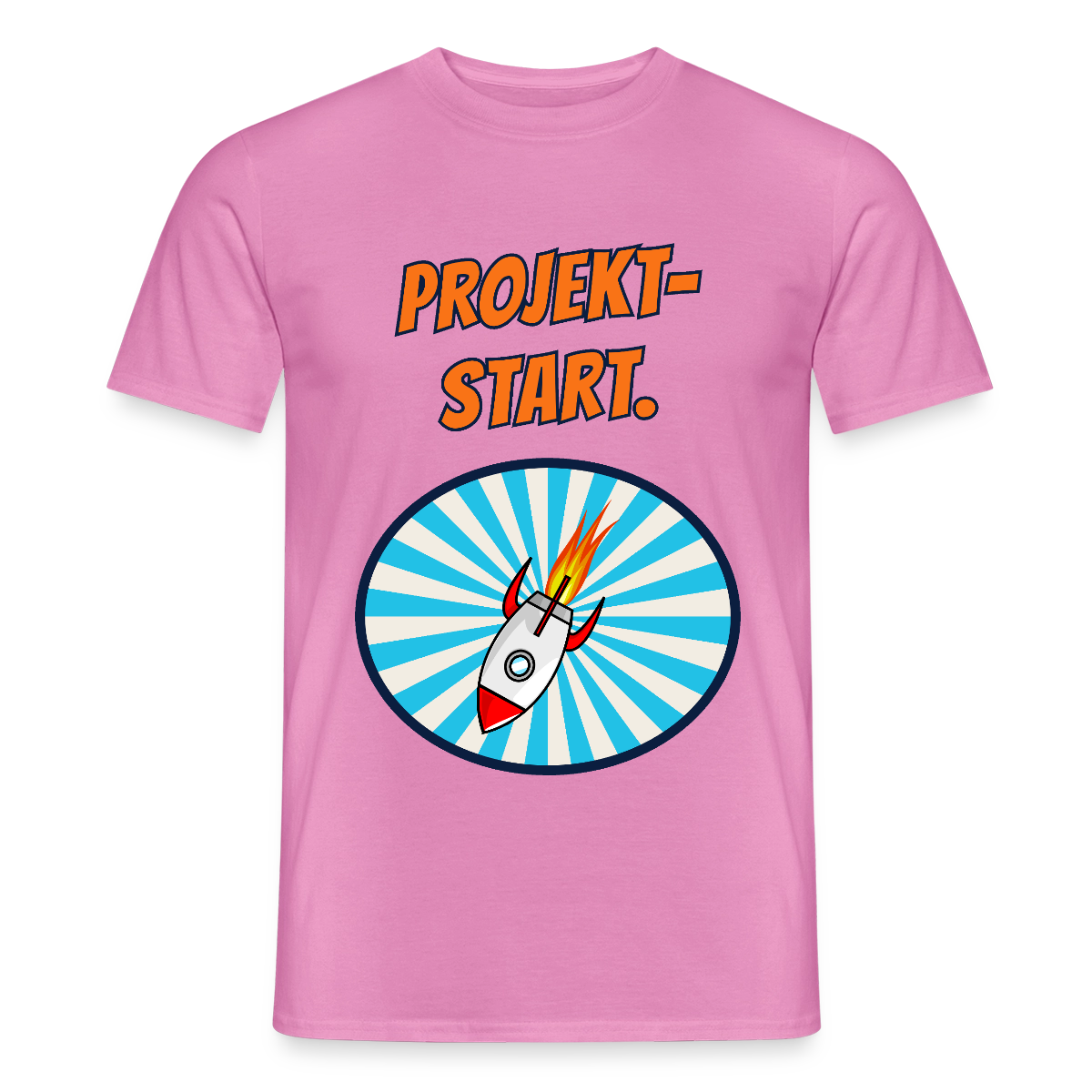 Projektstart. Motiv-T-Shirt für Männer, Farbe Pink