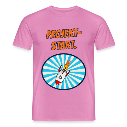Projektstart. Motiv-T-Shirt für Männer, Farbe Pink