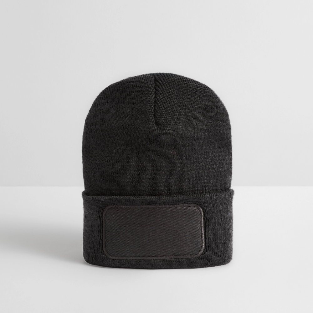 Recycelte Patch Beanie - personalisierbar - Dunkelgrau
