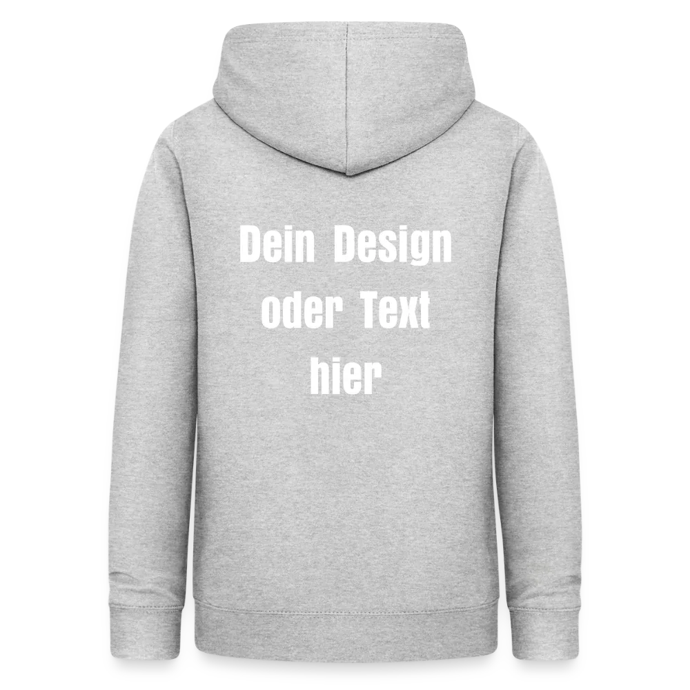 Frauen Hoodie - personalisierbare Vorder- und Rückseite - Hellgrau meliert