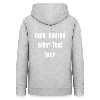 Frauen Hoodie - personalisierbare Vorder- und Rückseite - Hellgrau meliert