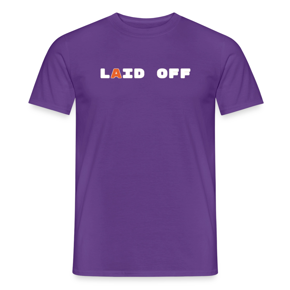Laid off. Motiv-T-Shirt für Männer, Farbe Lila