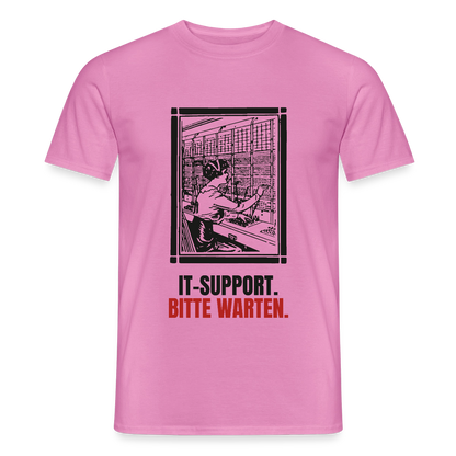 IT-Support. Bitte warten. Motiv-T-Shirt für Männer, Farbe Pink