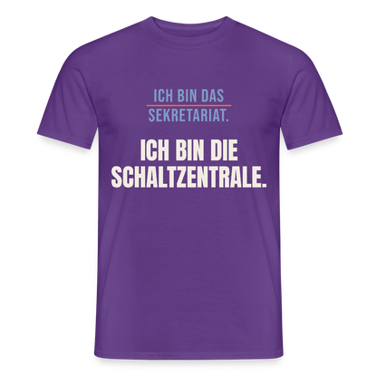 Ich bin das Sekretariat. Ich bin die Schaltzentrale. Motiv-T-Shirt für Männer, Farbe Lila