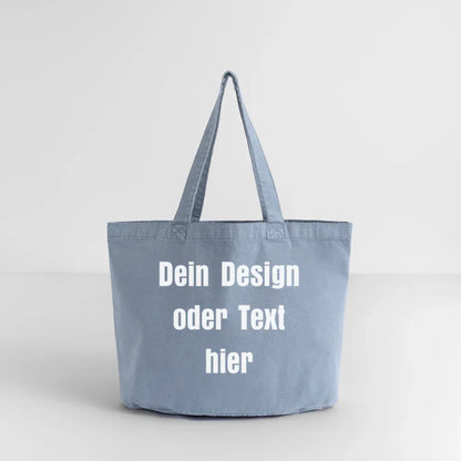 Vintage-Washed Shopper / Einkaufstasche im Vintage Stil - personalisierbar - vintage light blue