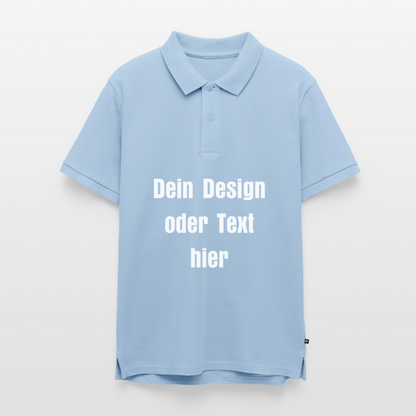 Männer Premium Bio Polo Shirt - personalisierbar - Hellblau